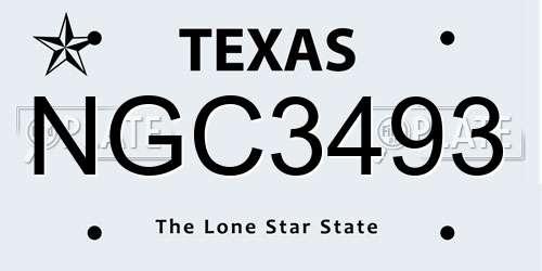 NGC3493 Texas License Plate