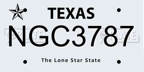 NGC3787 Texas License Plate