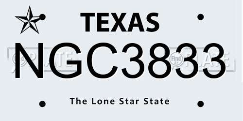 NGC3833 Texas License Plate