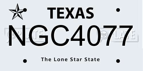NGC4077 Texas License Plate
