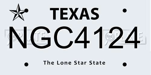 NGC4124 Texas License Plate