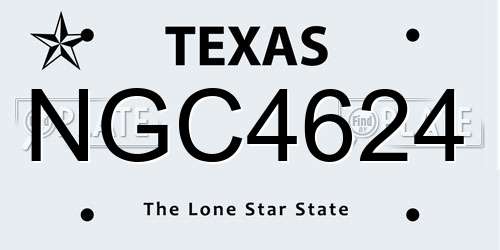 NGC4624 Texas License Plate
