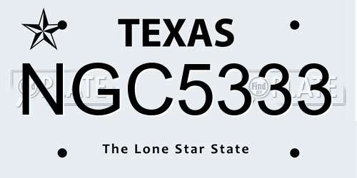 NGC5333 Texas License Plate