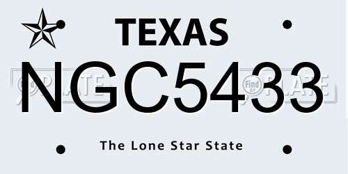 NGC5433 Texas License Plate