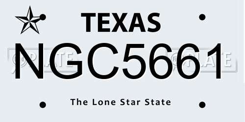 NGC5661 Texas License Plate