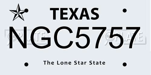 NGC5757 Texas License Plate