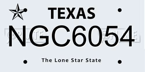 NGC6054 Texas License Plate