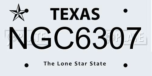 NGC6307 Texas License Plate
