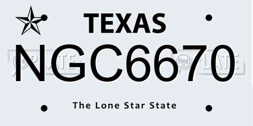 NGC6670 Texas License Plate