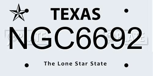 NGC6692 Texas License Plate