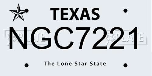 NGC7221 Texas License Plate