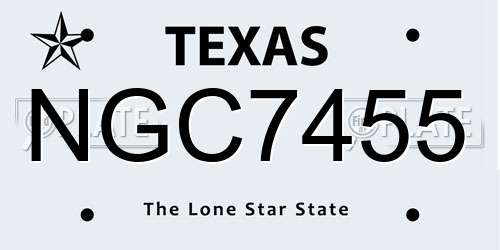 NGC7455 Texas License Plate