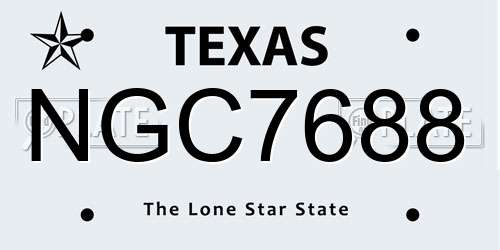 NGC7688 Texas License Plate