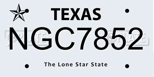 NGC7852 Texas License Plate
