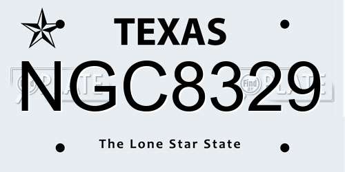 NGC8329 Texas License Plate