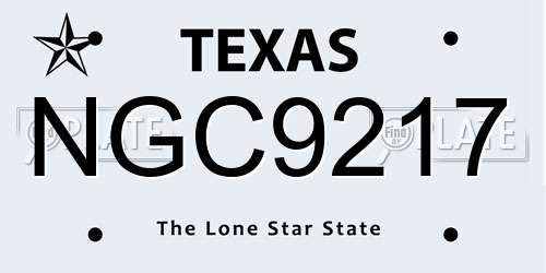 NGC9217 Texas License Plate