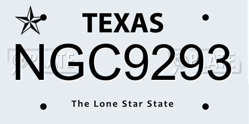 NGC9293 Texas License Plate