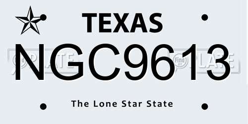 NGC9613 Texas License Plate