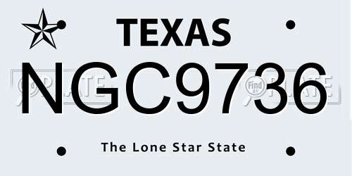 NGC9736 Texas License Plate