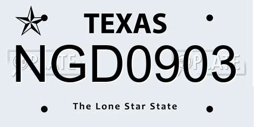 NGD0903 Texas License Plate