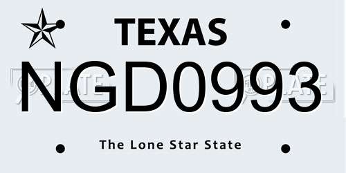NGD0993 Texas License Plate