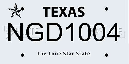 NGD1004 Texas License Plate