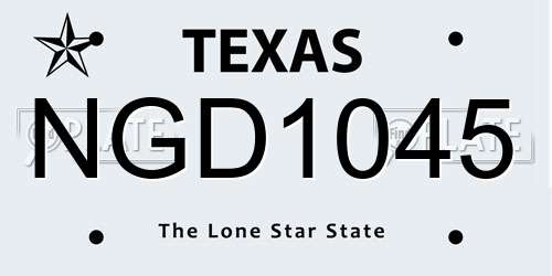 NGD1045 Texas License Plate