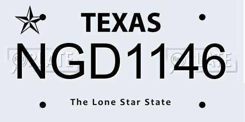 NGD1146 Texas License Plate
