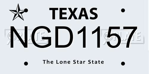 NGD1157 Texas License Plate