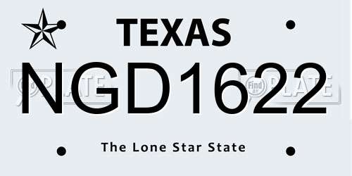 NGD1622 Texas License Plate