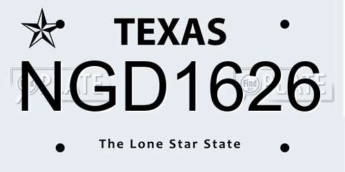 NGD1626 Texas License Plate