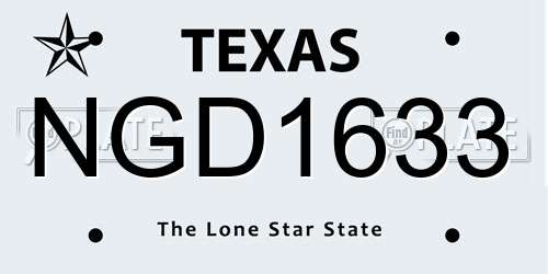 NGD1633 Texas License Plate