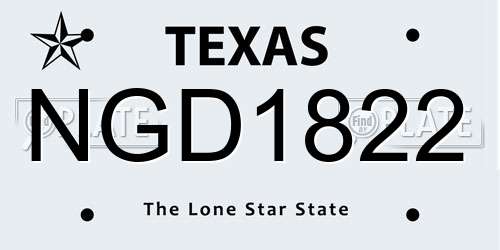 NGD1822 Texas License Plate