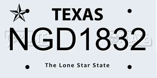 NGD1832 Texas License Plate