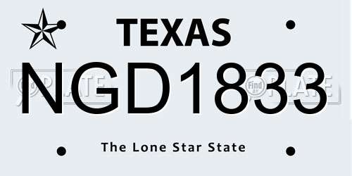 NGD1833 Texas License Plate