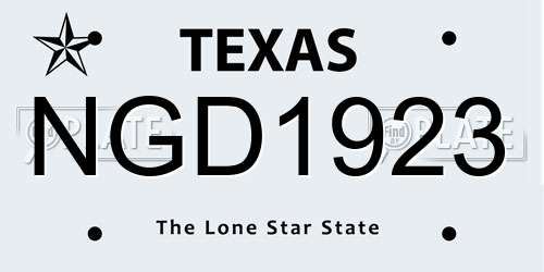 NGD1923 Texas License Plate