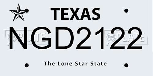 NGD2122 Texas License Plate