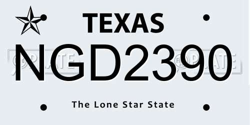 NGD2390 Texas License Plate