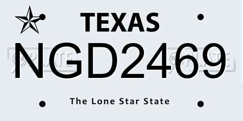 NGD2469 Texas License Plate