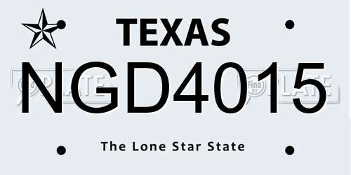 NGD4015 Texas License Plate