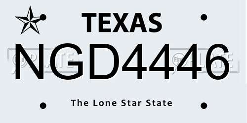 NGD4446 Texas License Plate