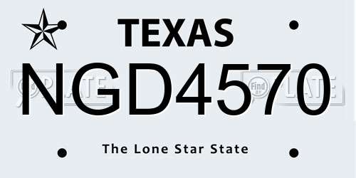 NGD4570 Texas License Plate