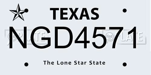 NGD4571 Texas License Plate