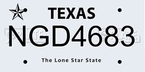 NGD4683 Texas License Plate