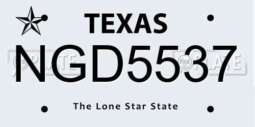 NGD5537 Texas License Plate