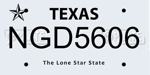 NGD5606 Texas License Plate