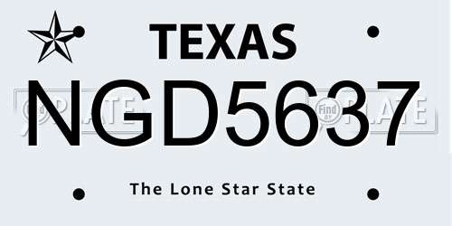 NGD5637 Texas License Plate