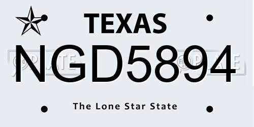 NGD5894 Texas License Plate