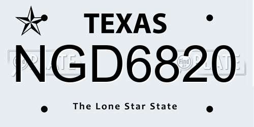 NGD6820 Texas License Plate