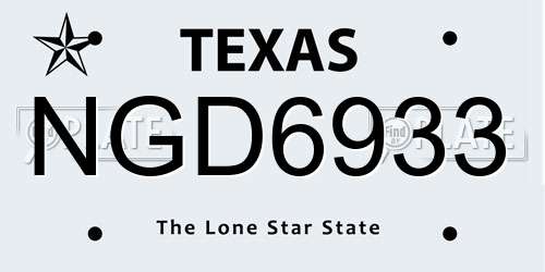 NGD6933 Texas License Plate